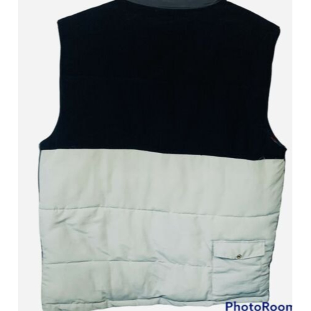Third And Army Co Gray Heavy Vest Flannel Lining Corduroy Shoulders Men Sz XL - Picture 3 of 8
